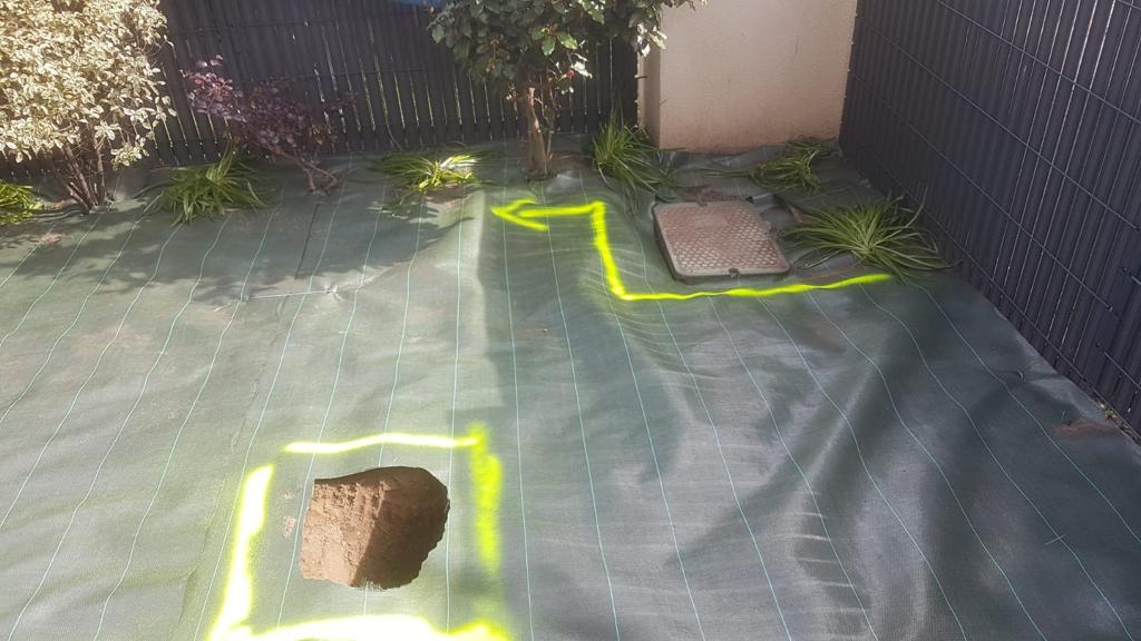 Traçage chantier jardin minéral GAS CONCEPT